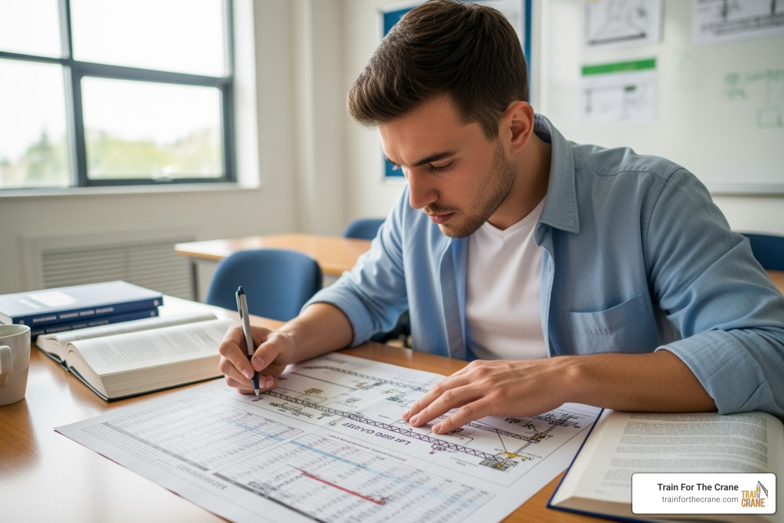 student studying a crane load chart - how do you become a certified crane operator student studying a crane load chart - how do you become a certified crane operator
