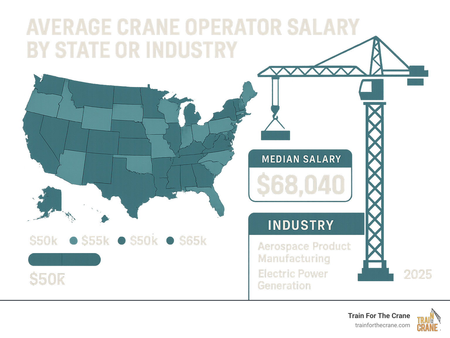 Average crane operator salary by state or industry - how do you become a certified crane operator infographic Average crane operator salary by state or industry - how do you become a certified crane operator infographic