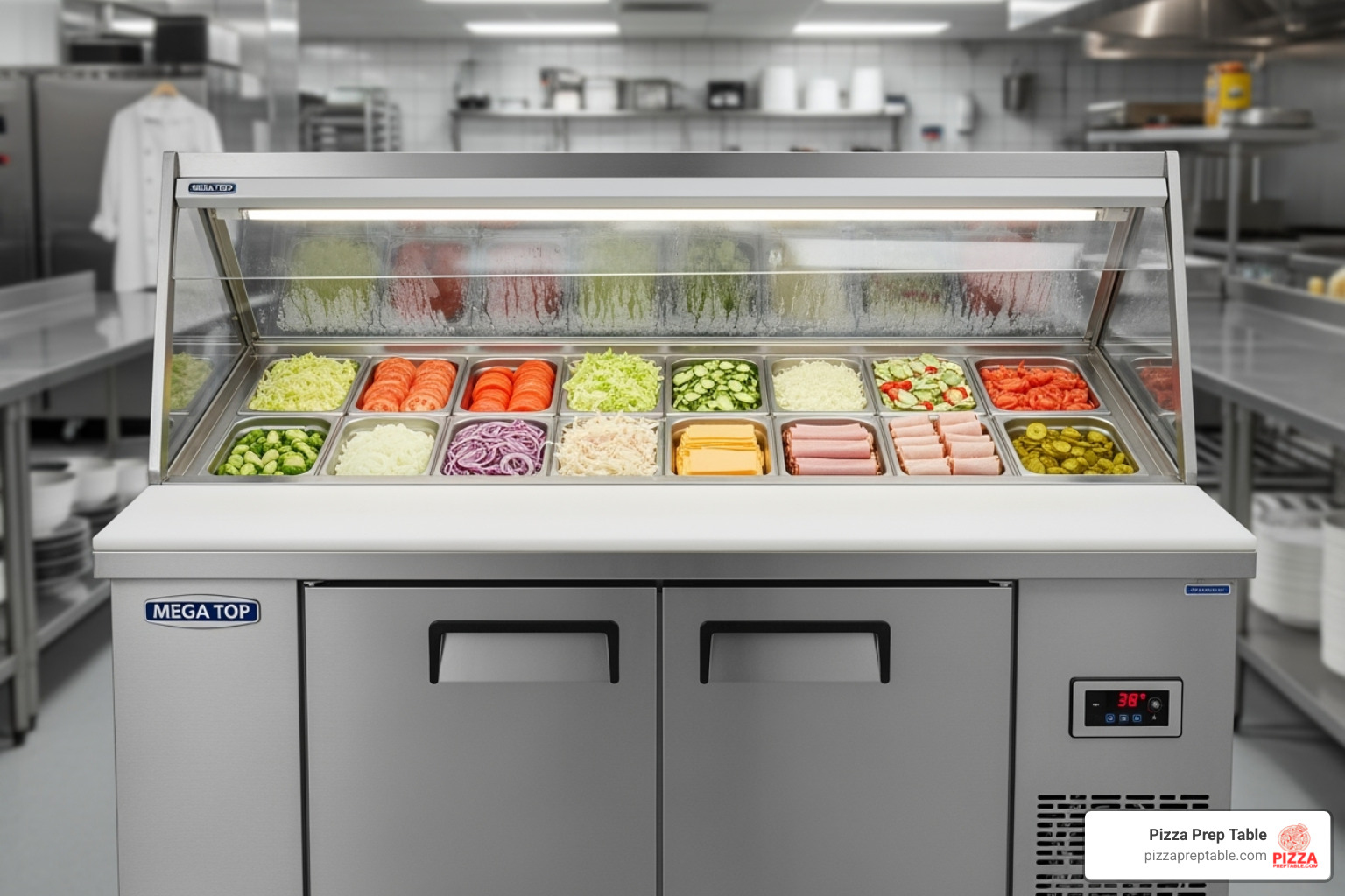 Dukers DSP48-18M-S2 Mega Top sandwich prep table - Dukers sandwich prep table Dukers DSP48-18M-S2 Mega Top sandwich prep table - Dukers sandwich prep table