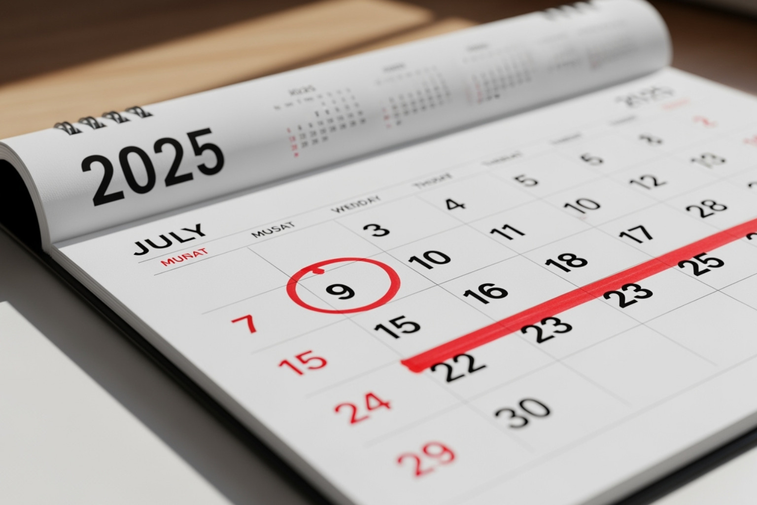 calendar with School Holidays circled - Jet ski Gold Coast deals