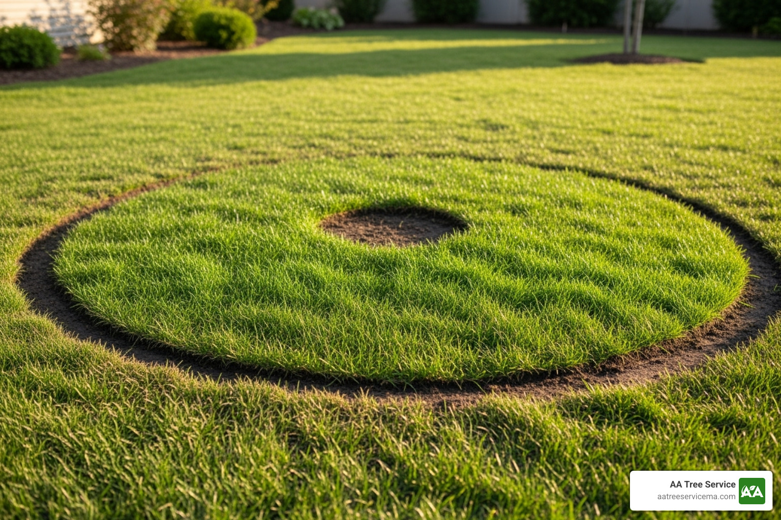 A newly planted garden bed or grass patch where a stump was removed - Stump Removal