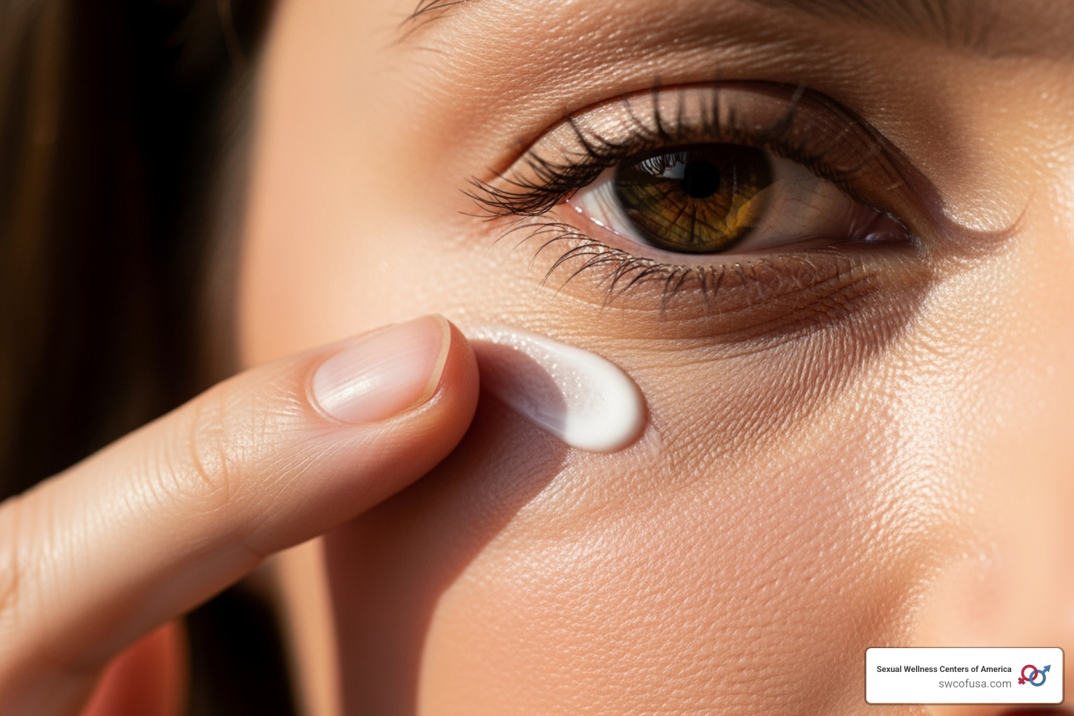 illustrating the correct way to apply eye cream using the ring finger in a gentle tapping motion - peptide eye cream illustrating the correct way to apply eye cream using the ring finger in a gentle tapping motion - peptide eye cream