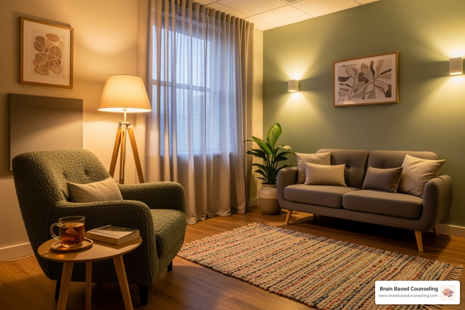 image of a comfortable and private therapy office - eye movement desensitization and reprocessing