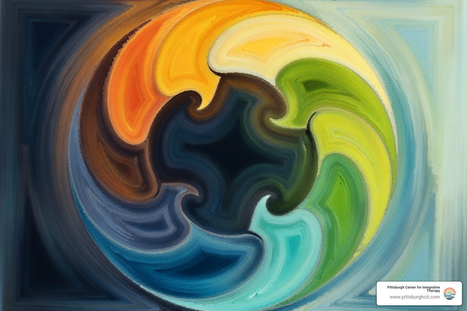 illustrating the 8 phases of EMDR in a clear, circular flow diagram - EMDR treatment for trauma