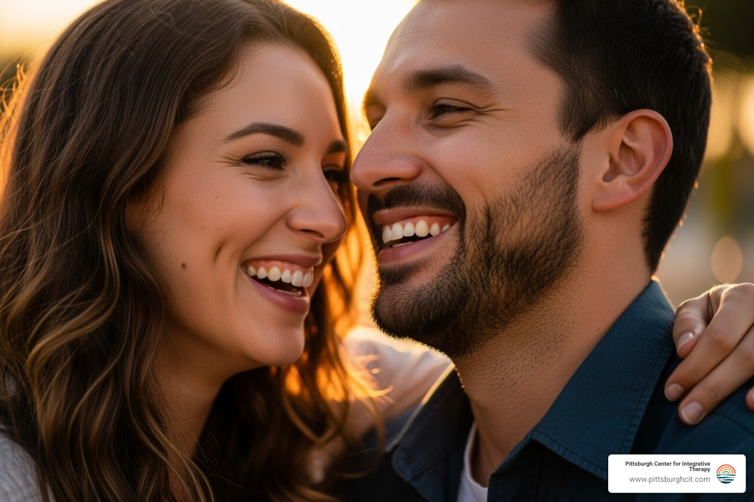 couple laughing together - couples communication therapy