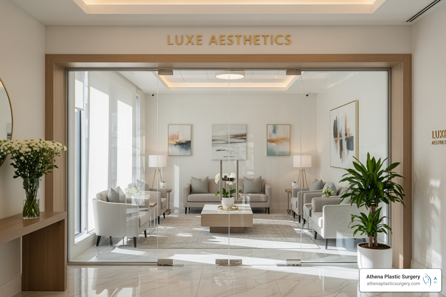 welcoming plastic surgery clinic entrance - eyelid surgery cost