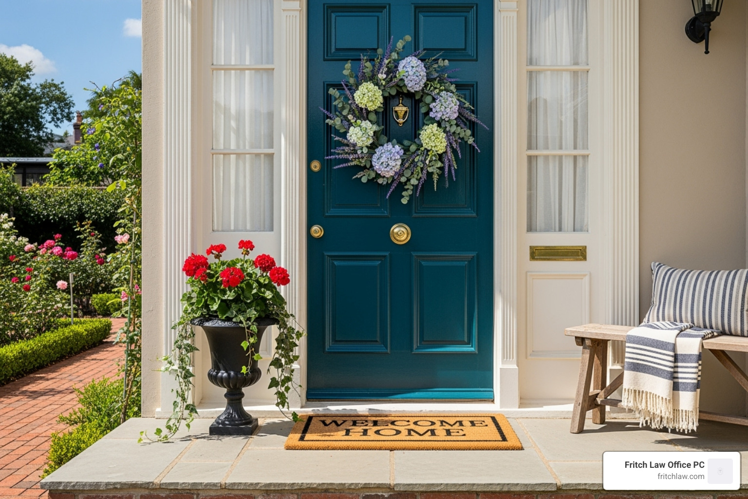 welcoming front door with a "Welcome Home" mat - adopting from foster care indiana