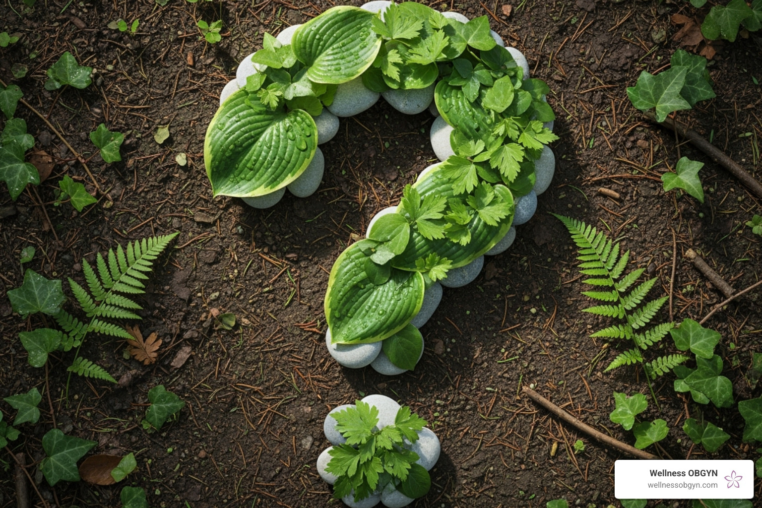 Image of a question mark made of natural elements like leaves or stones - how to get hard Image of a question mark made of natural elements like leaves or stones - how to get hard