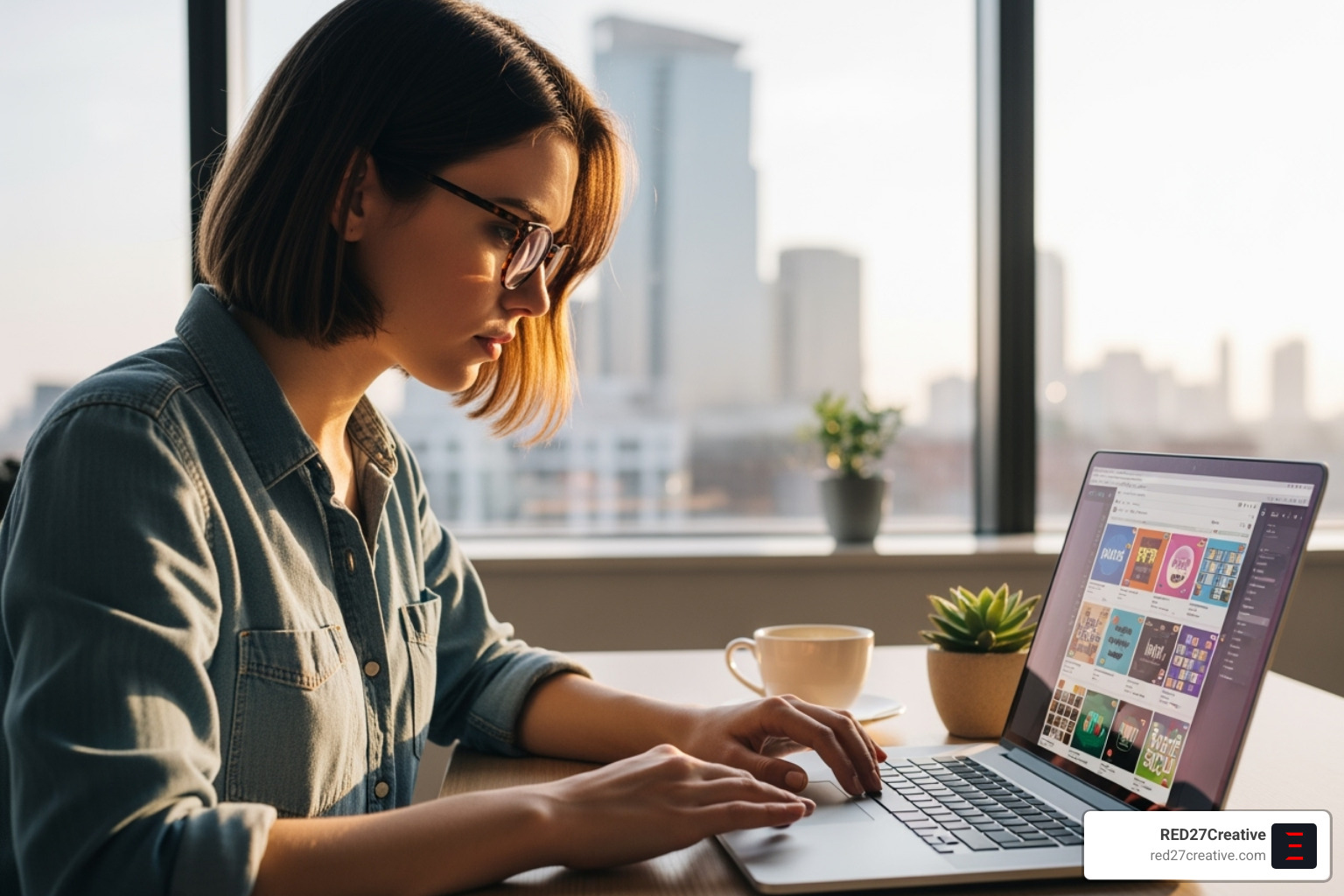 A social media manager creating content on a laptop - medspa marketing A social media manager creating content on a laptop - medspa marketing