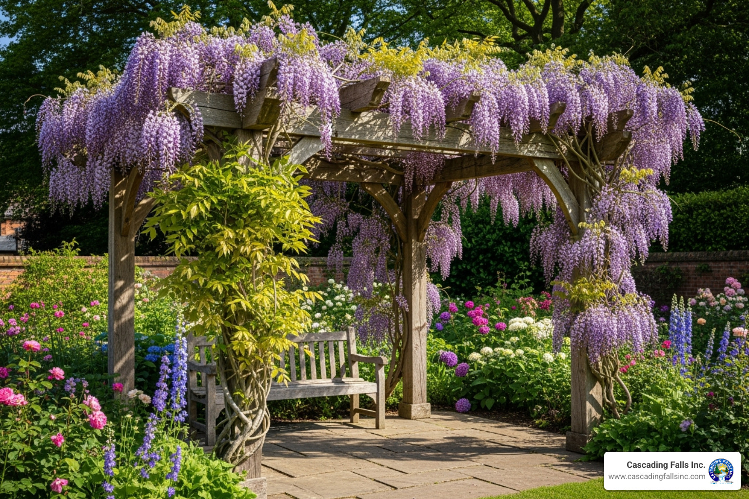 rustic wood pergola covered in blooming wisteria - unique pergola designs rustic wood pergola covered in blooming wisteria - unique pergola designs