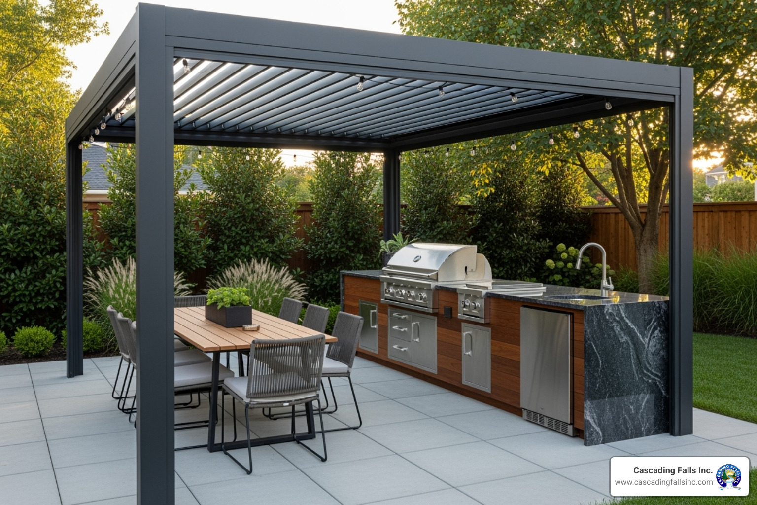 pergola with outdoor kitchen and motorized louvered roof - unique pergola designs pergola with outdoor kitchen and motorized louvered roof - unique pergola designs