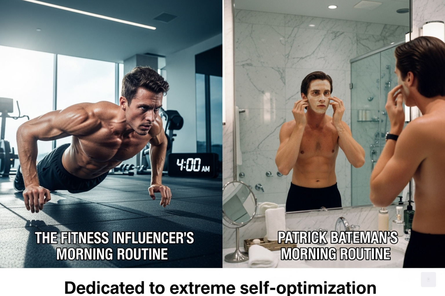 Meme comparing Ashton Hall to Patrick Bateman - ashton hall