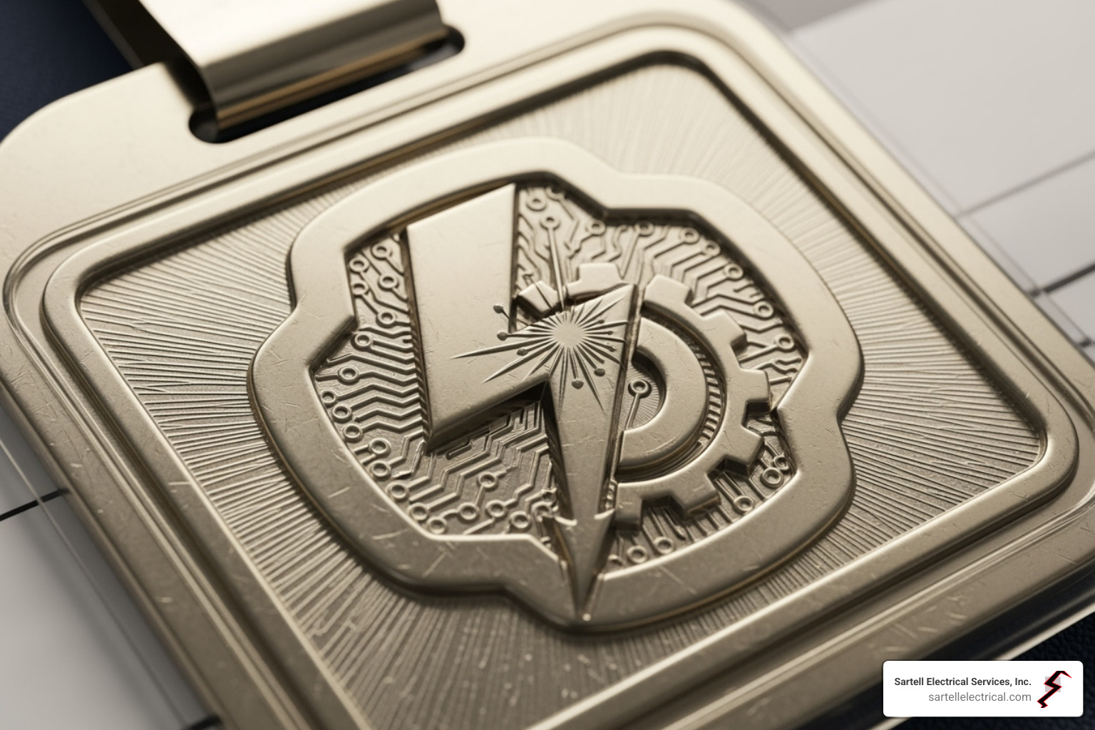 An electrician's license or certification badge - electricians near me commercial An electrician's license or certification badge - electricians near me commercial