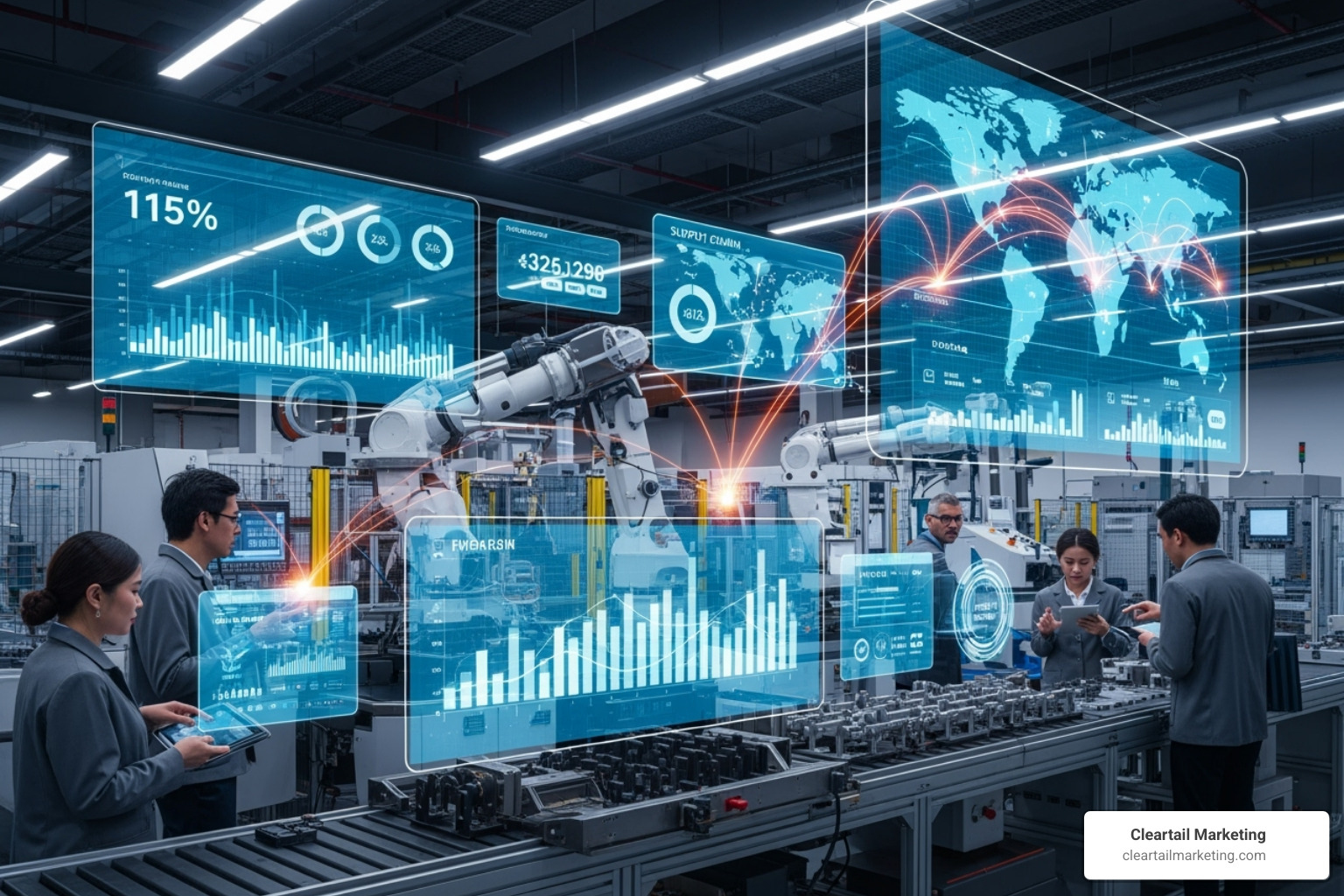 dashboard showing key marketing analytics like traffic, leads, and conversion rates - digital marketing for manufacturers
