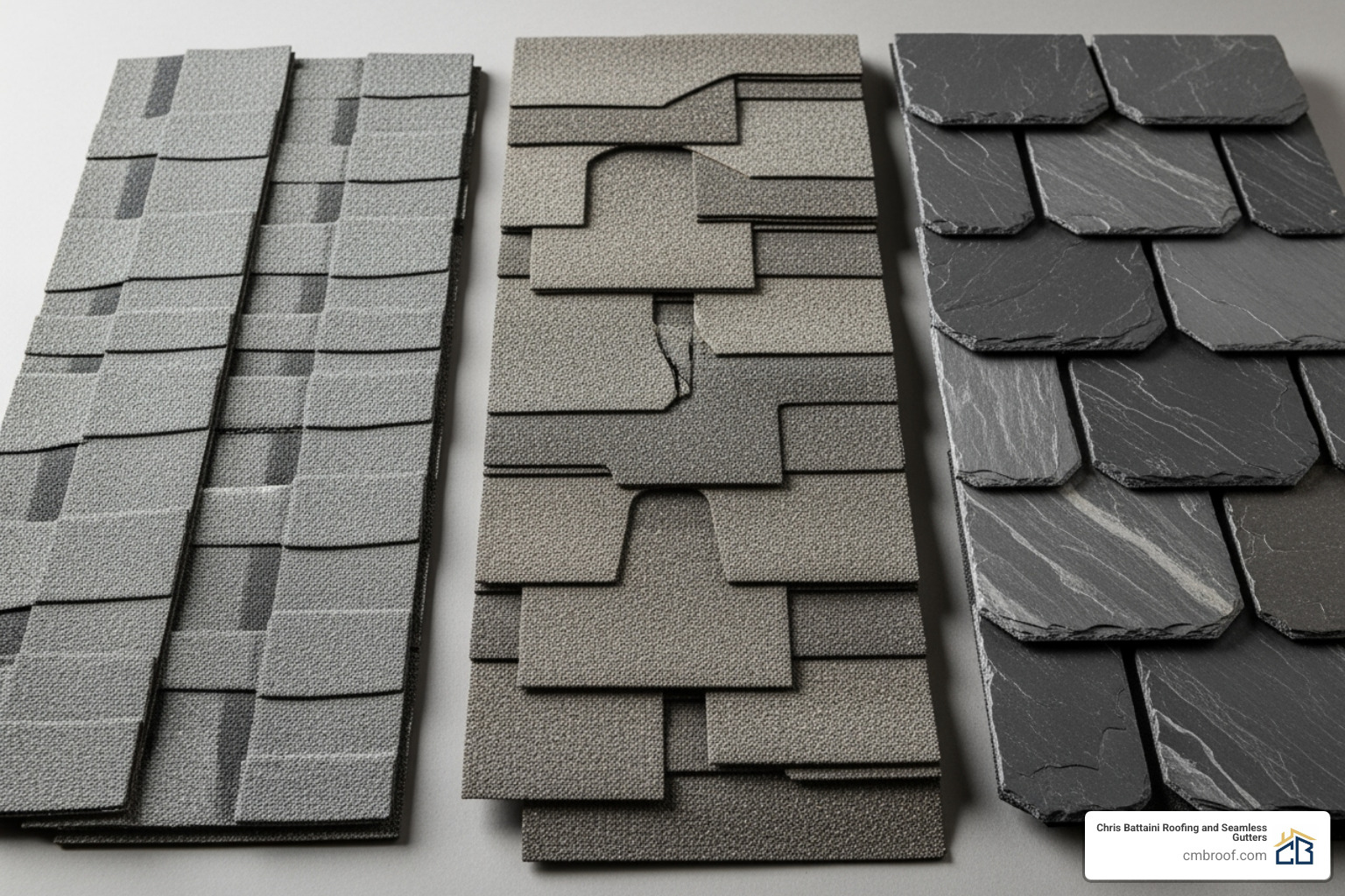 3-tab, architectural, and luxury asphalt shingles side-by-side - asphalt shingle roof cost 3-tab, architectural, and luxury asphalt shingles side-by-side - asphalt shingle roof cost