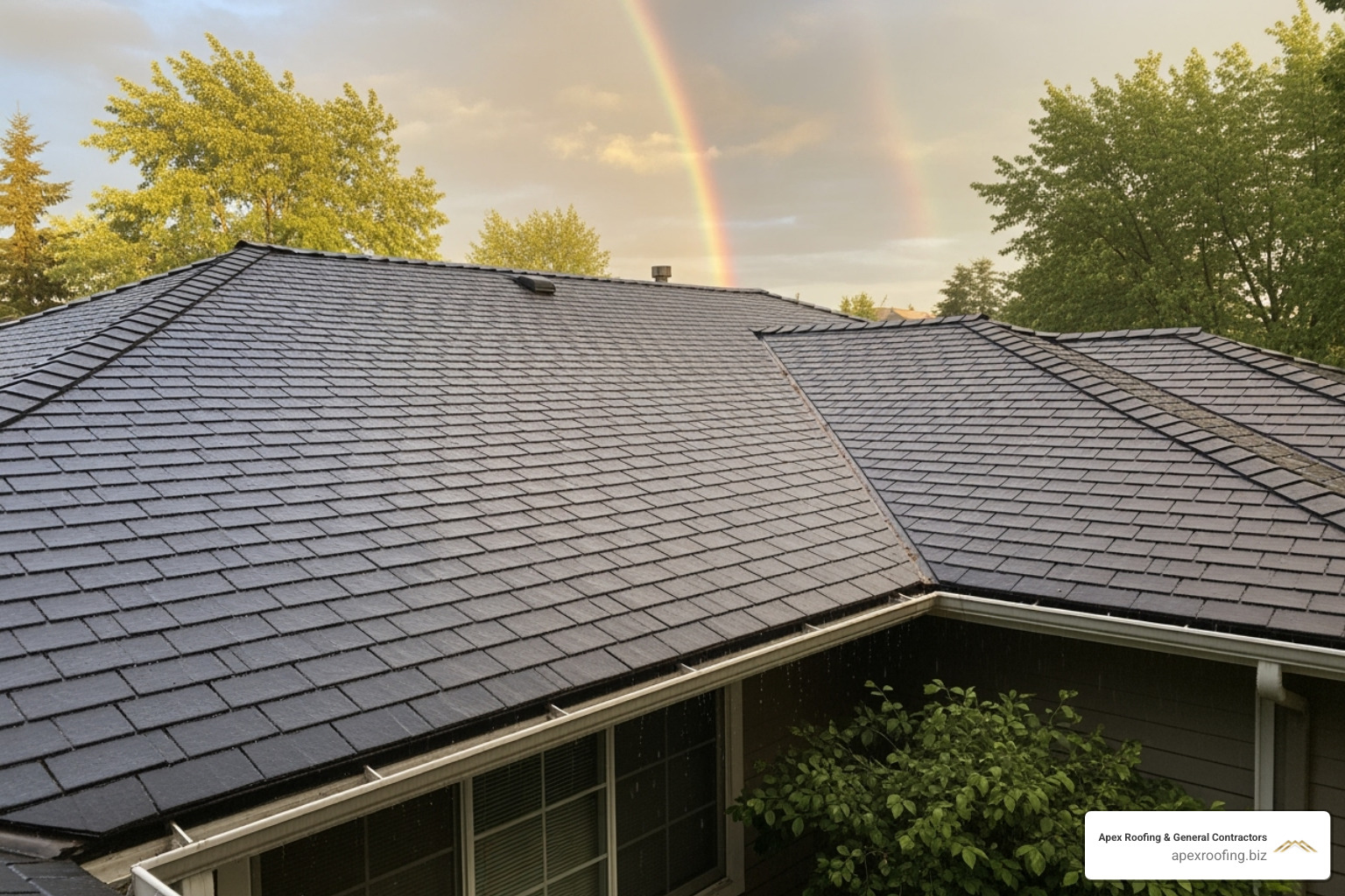 roof after a storm, showing its resilience - asphalt roofing San Antonio