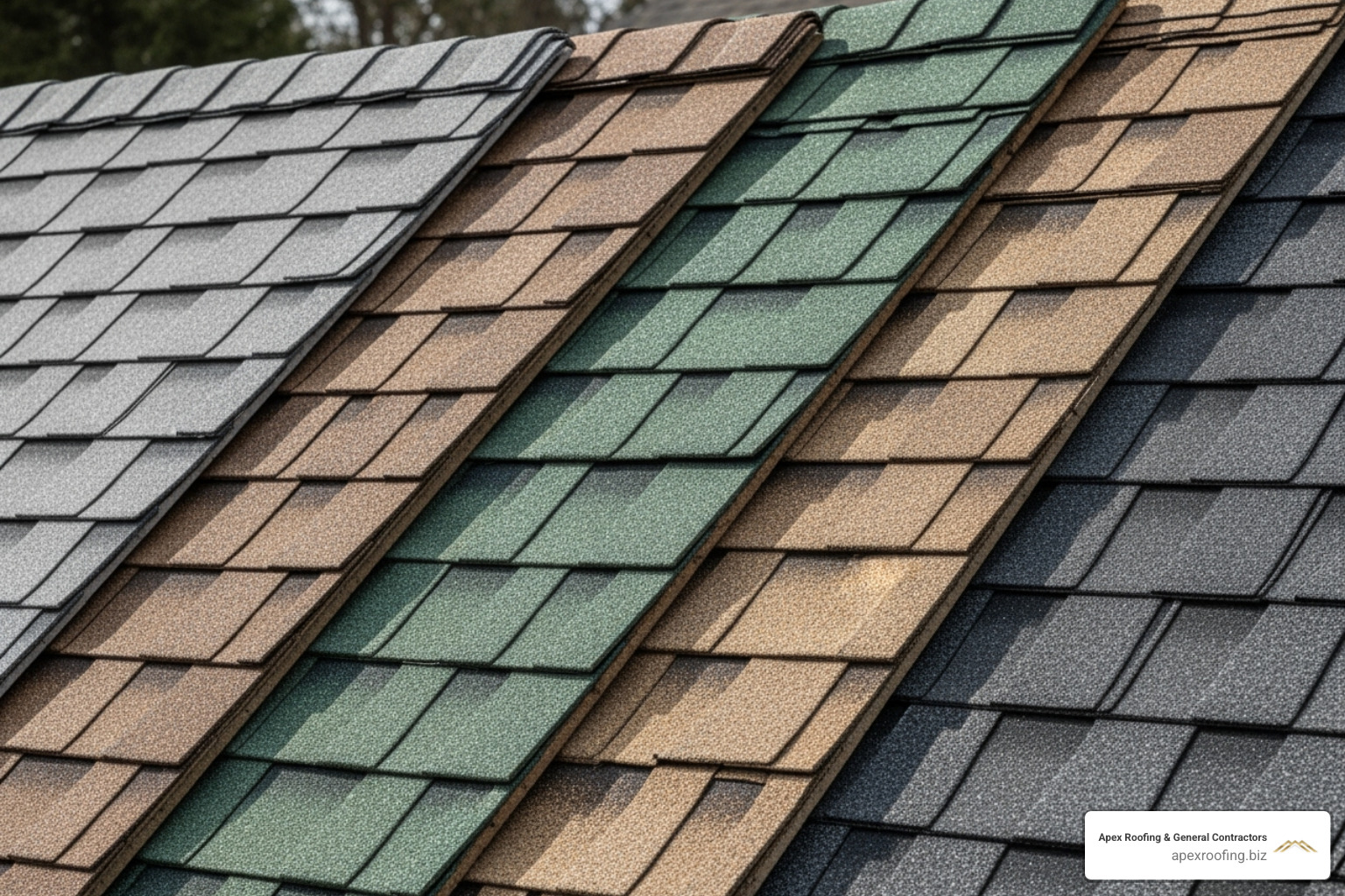 different colors and styles of asphalt shingles - asphalt roofing San Antonio