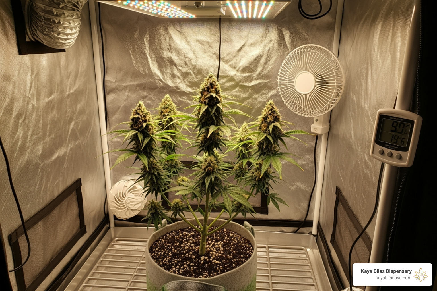 compact autoflower plant in an indoor grow tent - auto flower cannabis seed strains