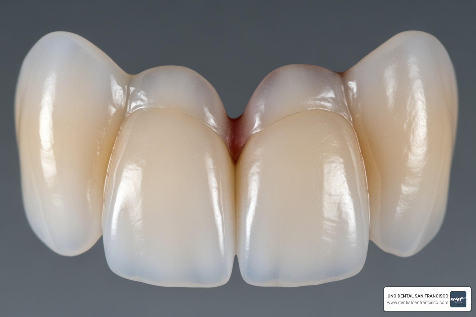 Side-by-side comparison of a porcelain veneer and a composite veneer - pay for veneers monthly
