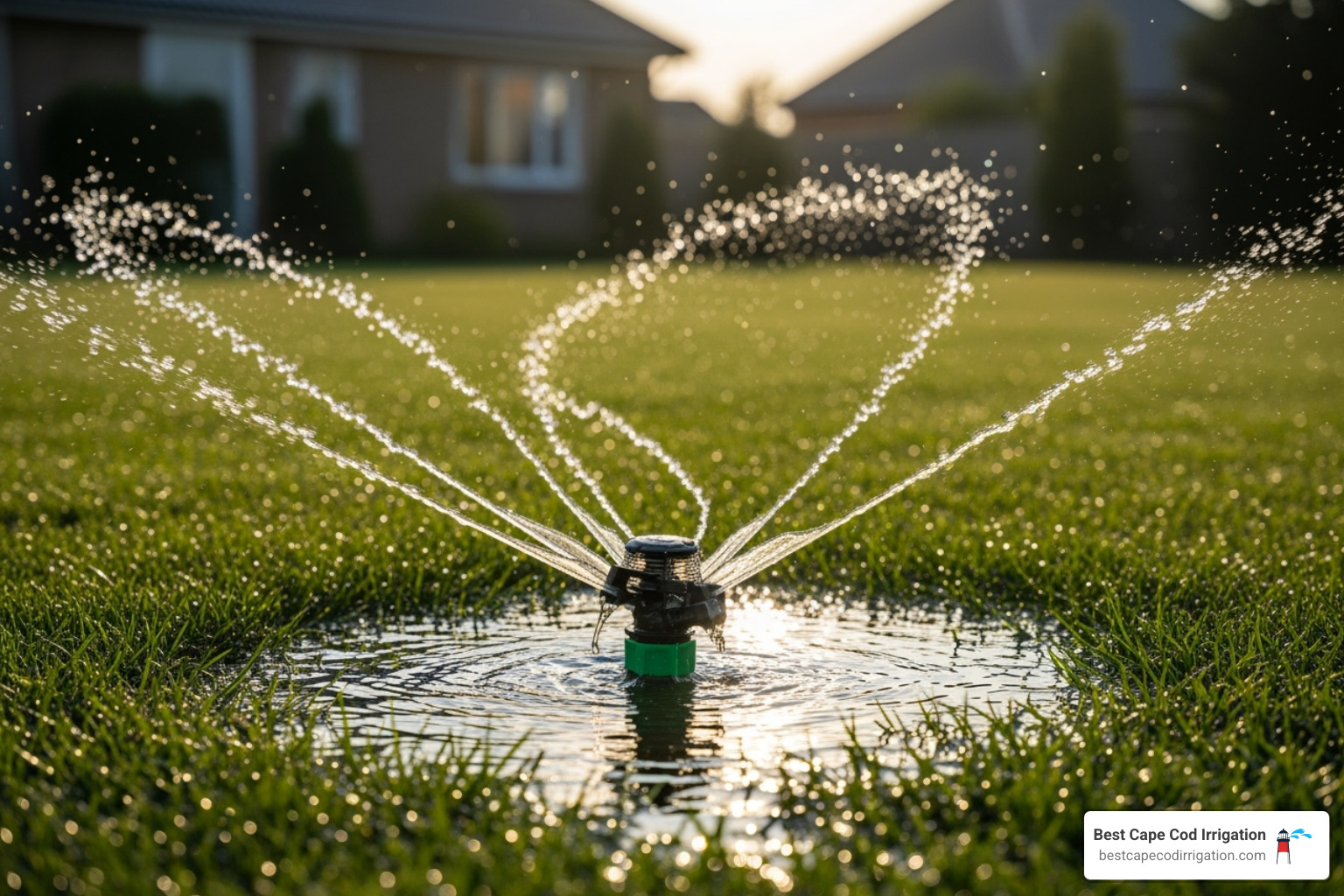 broken sprinkler head spraying water erratically - irrigation repair services