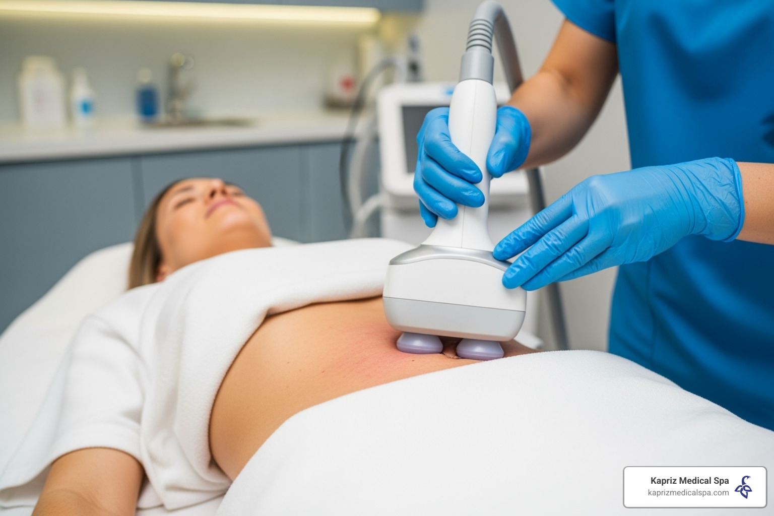 Non-invasive body contouring treatment in progress - body contouring jacksonville Non-invasive body contouring treatment in progress - body contouring jacksonville