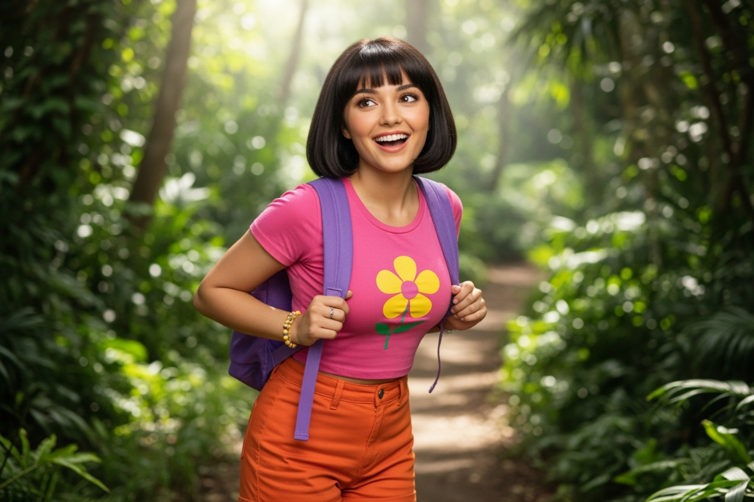 Samantha Lorraine in costume as Dora - samantha lorraine