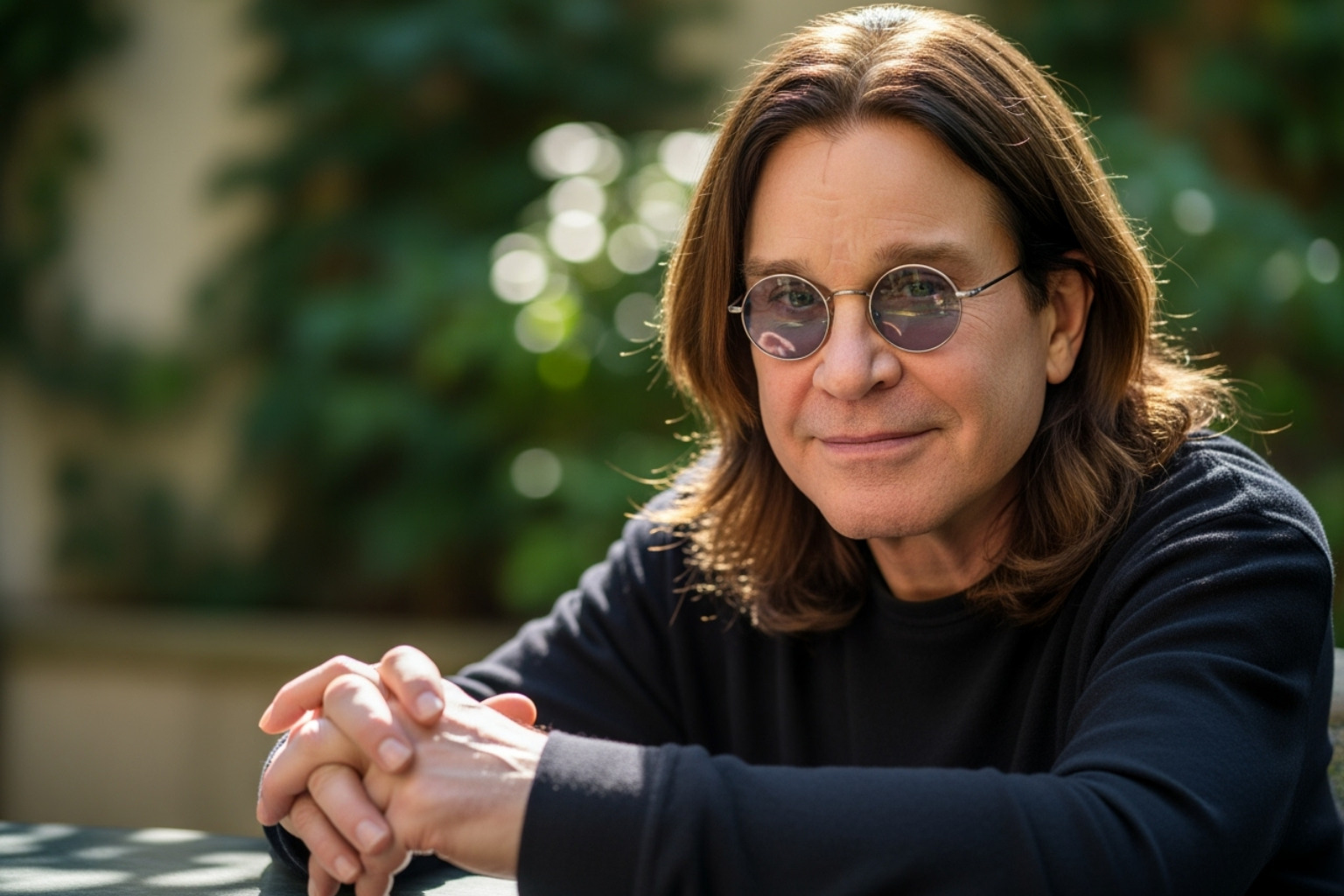 Ozzy Osbourne in a recent photo - how old is ozzy osbourne