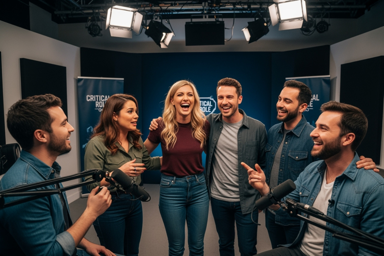 Ashley Johnson with the Critical Role cast - ashley johnson
