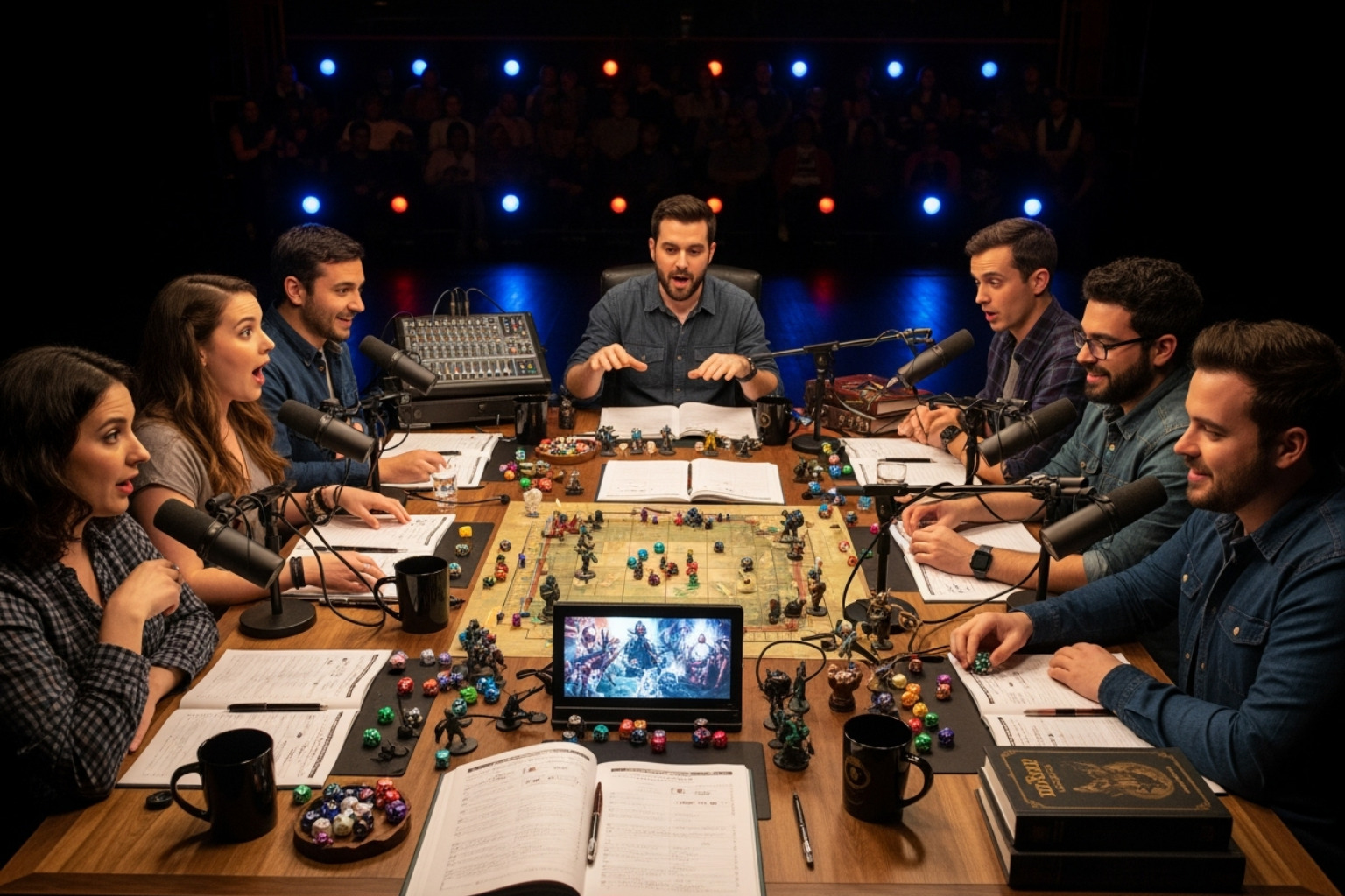 The Critical Role cast playing Dungeons & Dragons at a live show - ashley johnson