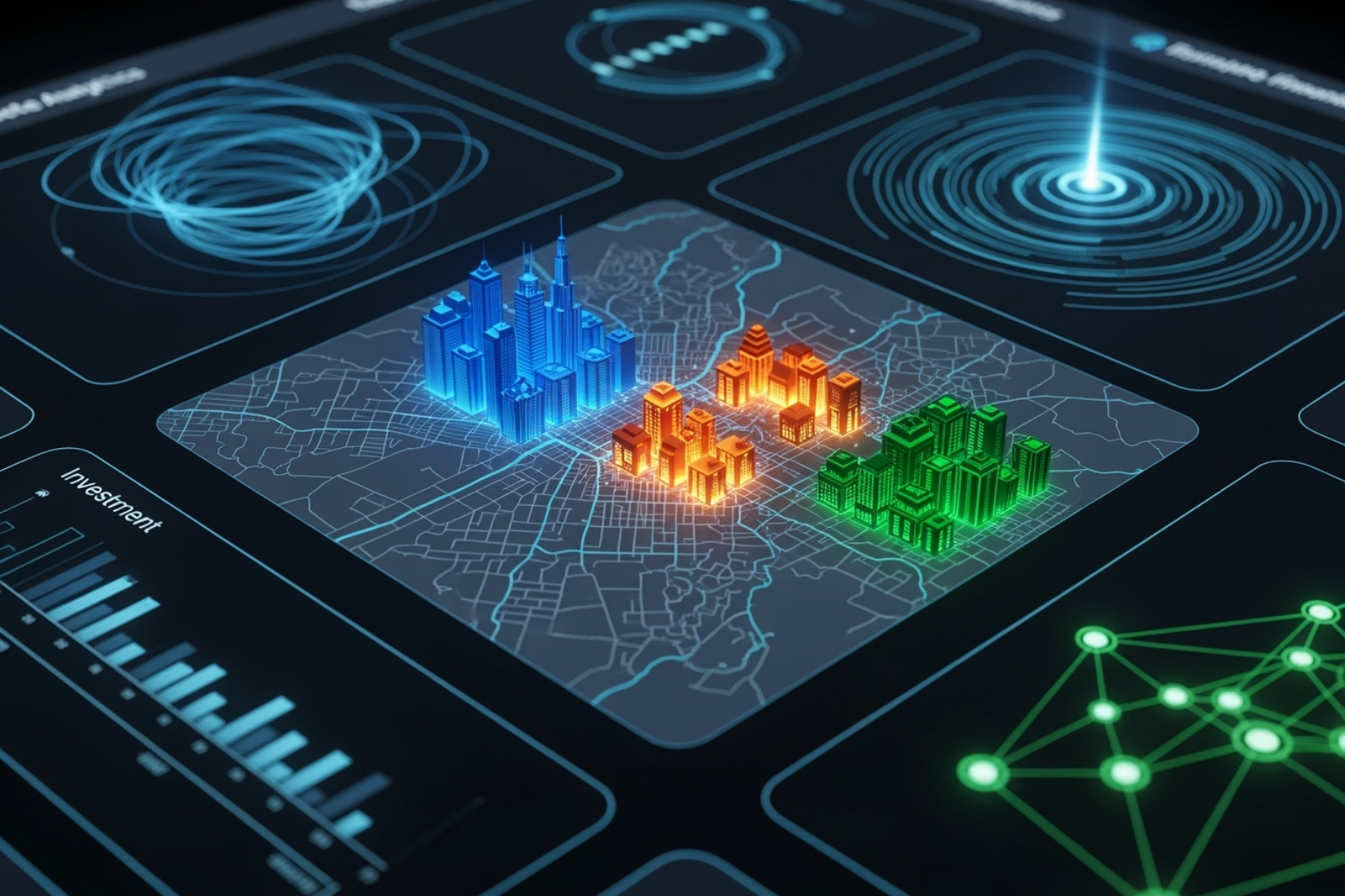 A dashboard showing different property types like multifamily, commercial, and residential with investment metrics -  lessinvest.com real estate