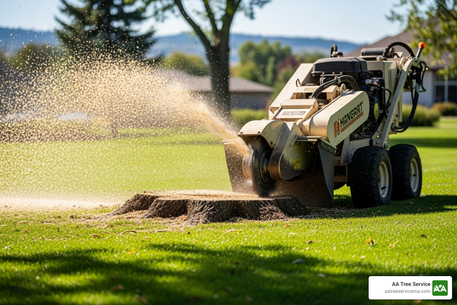 stump grinder removing a tree stump from a lawn - small tree removal near me stump grinder removing a tree stump from a lawn - small tree removal near me