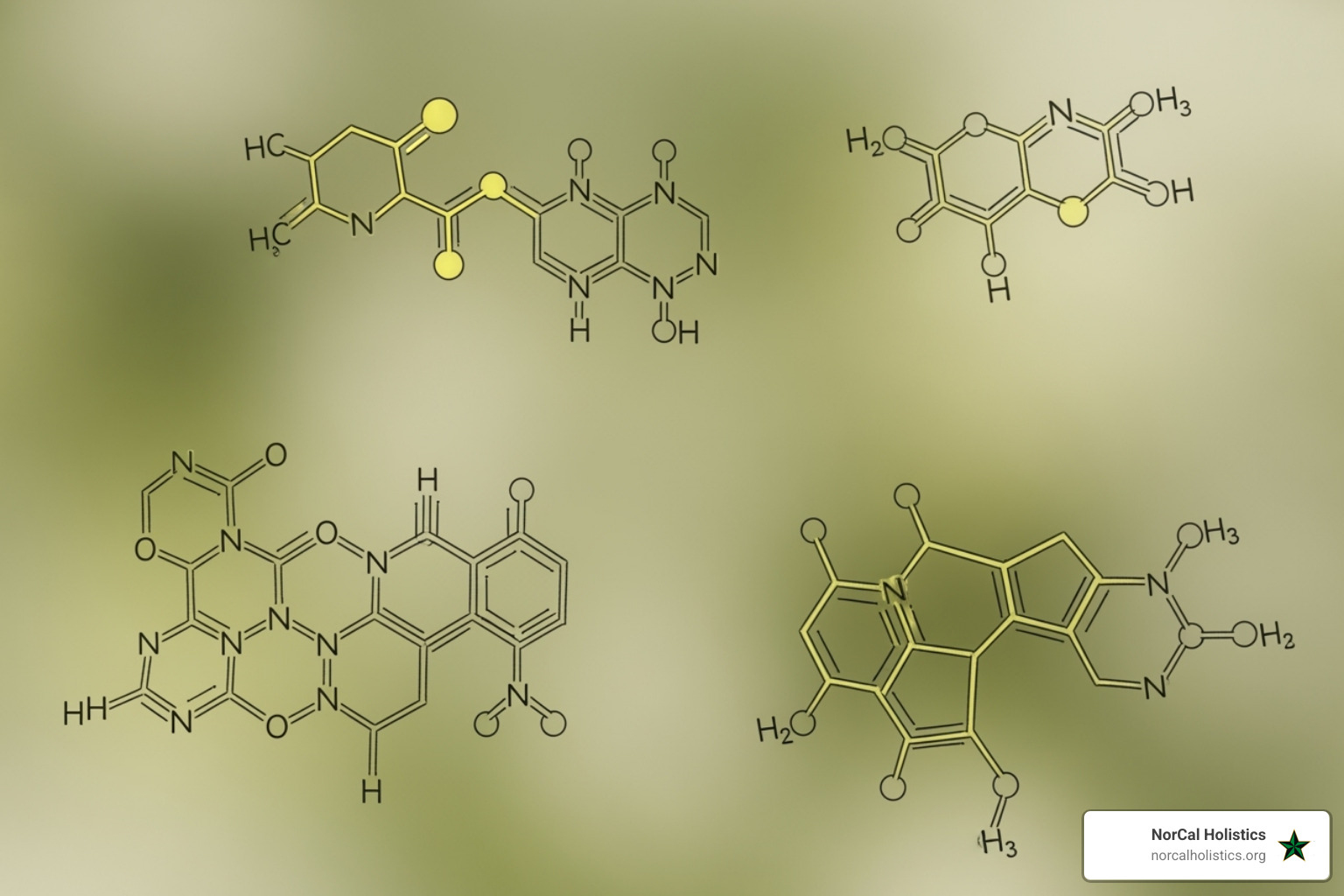 cannabis terpenes molecular structures - kush co og coldfire