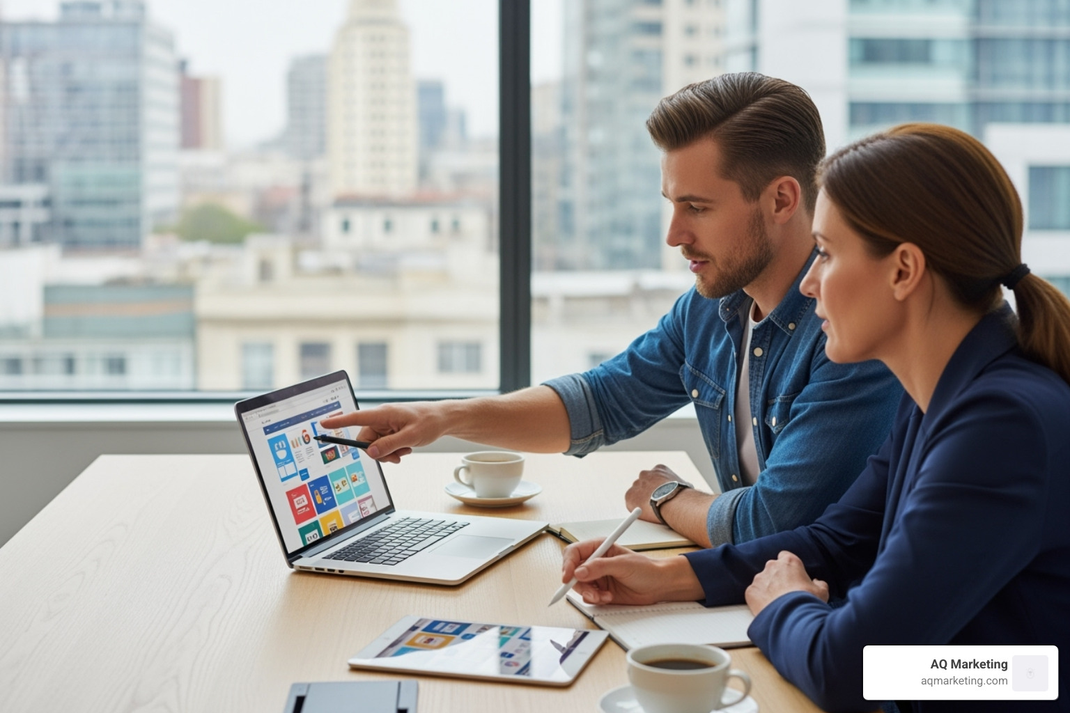 designer showing a website mockup to a client - best home service websites designer showing a website mockup to a client - best home service websites