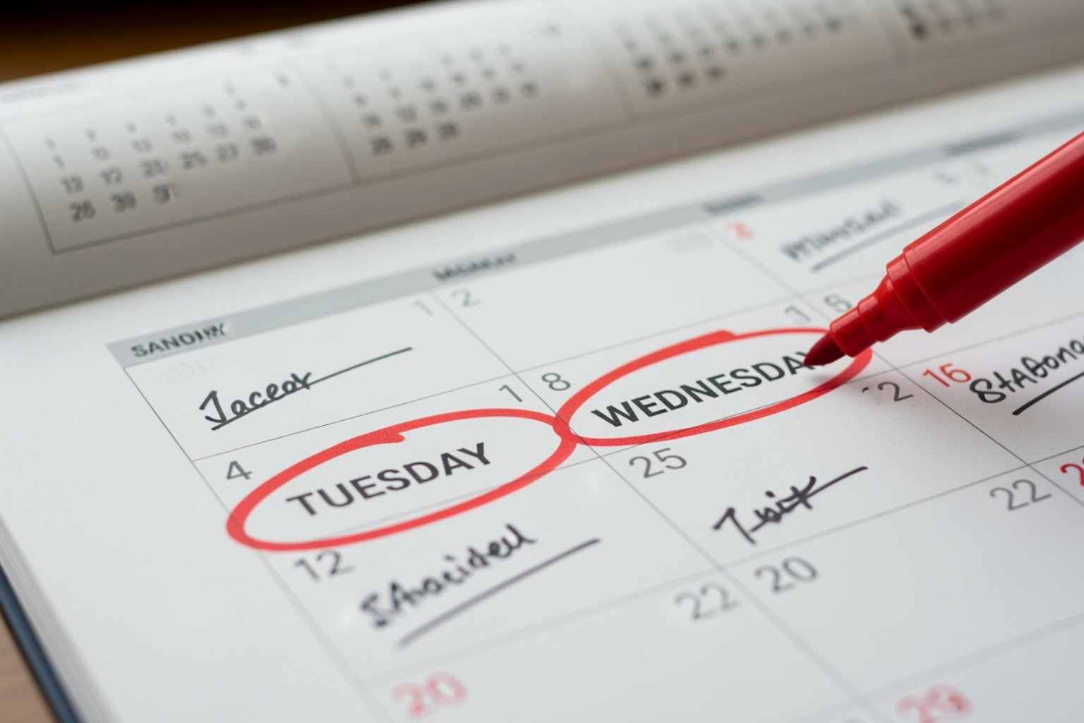 calendar with Tuesday and Wednesday circled - why are flights to cabo so expensive