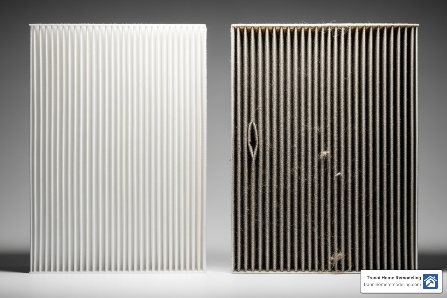 clean vs dirty air filter - HVAC installation and maintenance