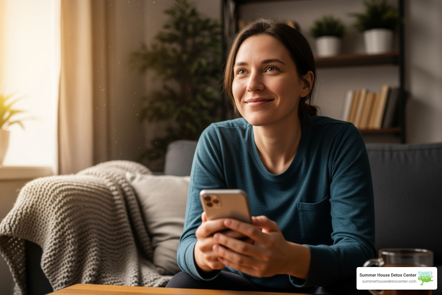Person on phone looking relieved - miami substance abuse treatment