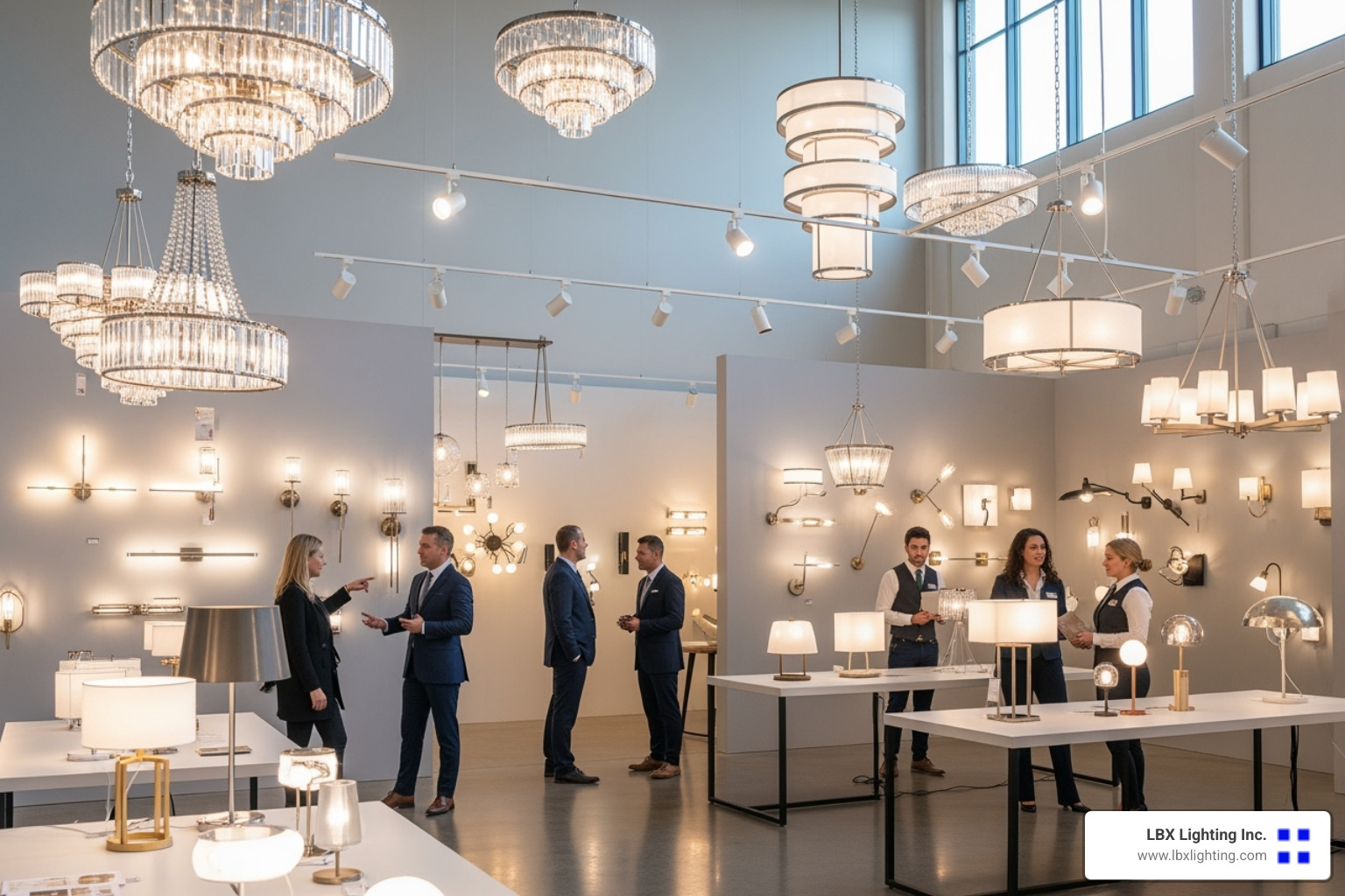 the LBX Lighting showroom interior - lighting houston tx