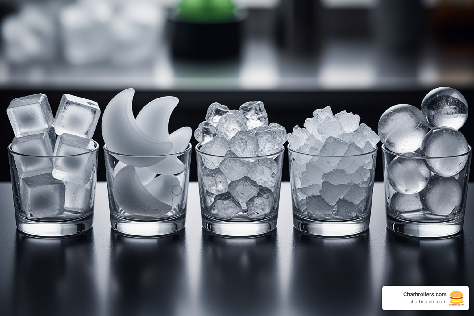 various ice types - premium commercial ice maker