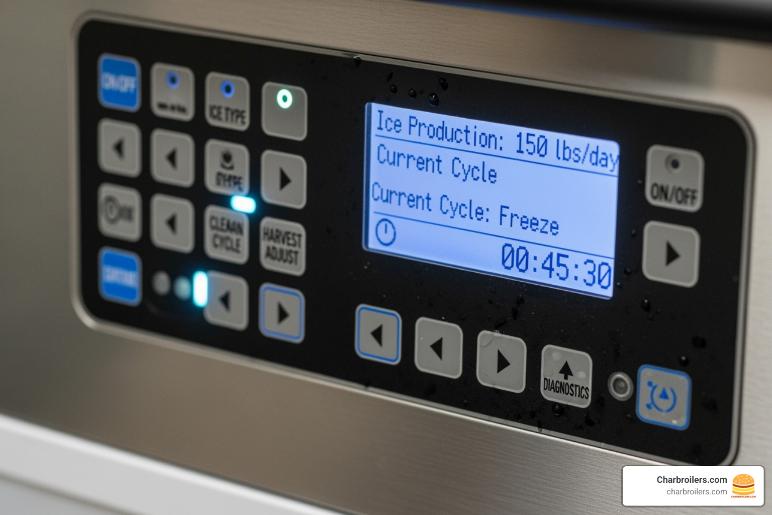 digital control panel on ice machine - premium commercial ice maker