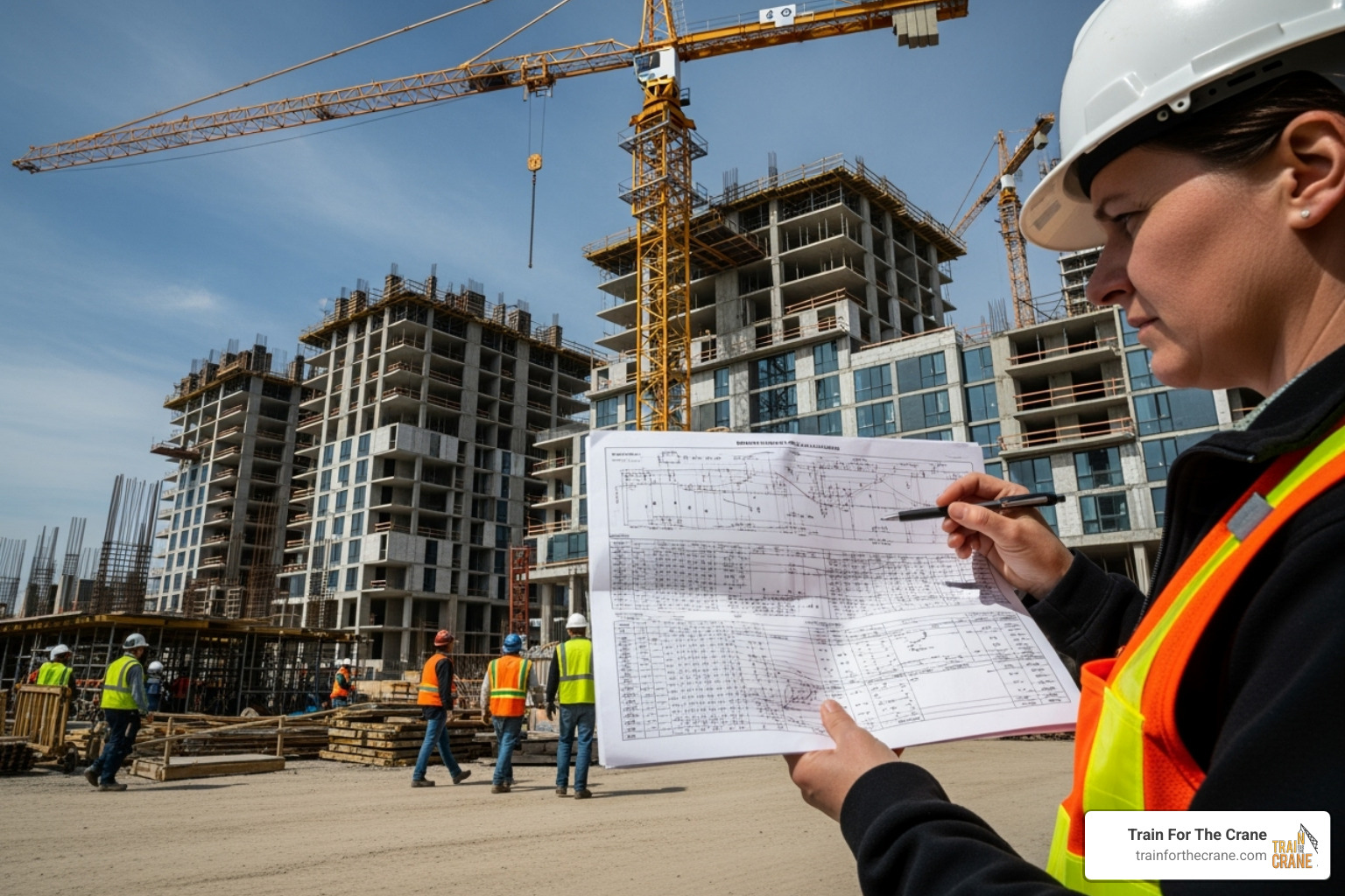 Lift Director reviewing a crane's load chart - lift director training
