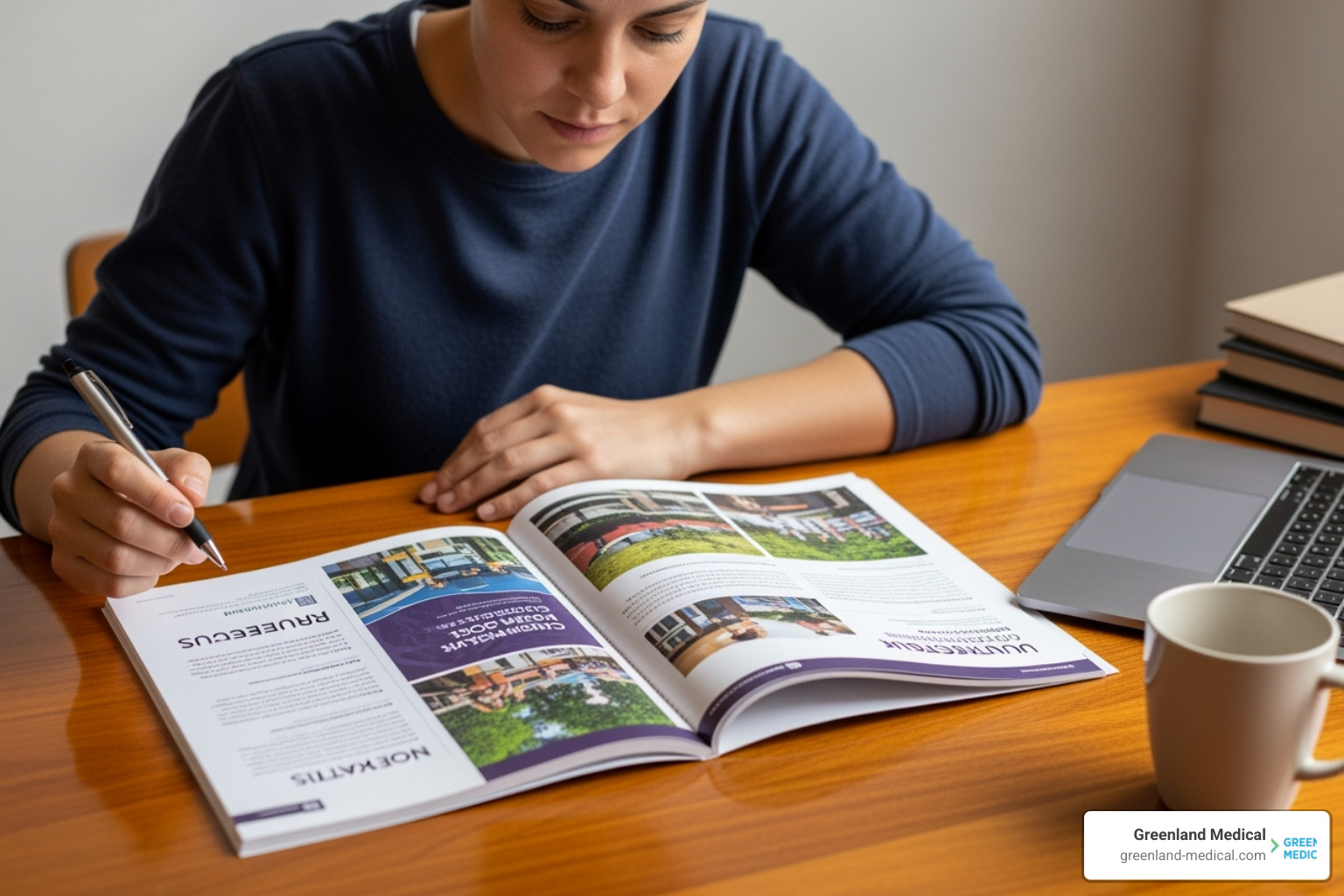 person reviewing a course prospectus - integrative medicine course london