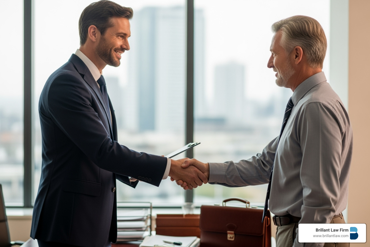 Close-up of a firm handshake between a sales tax lawyer and a client, symbolizing a successful case resolution and trust. Close-up of a firm handshake between a sales tax lawyer and a client, symbolizing a successful case resolution and trust.