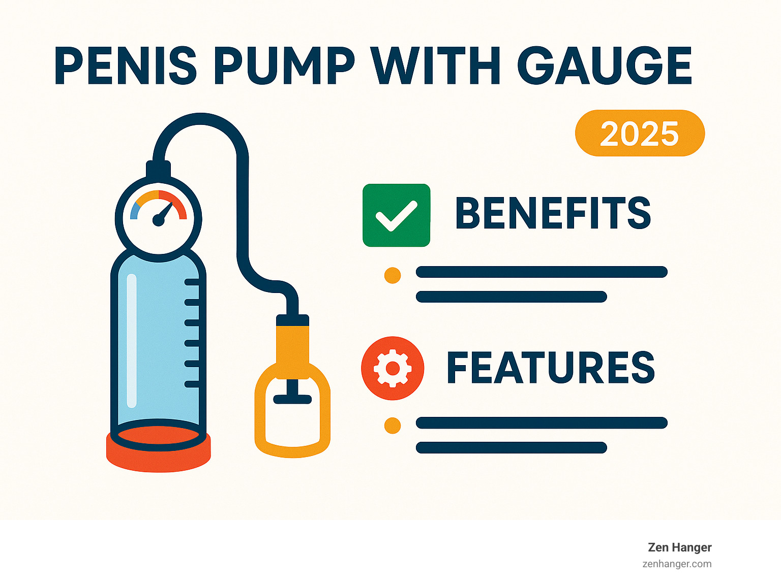 Infographic: how a penis pump with a gauge operates