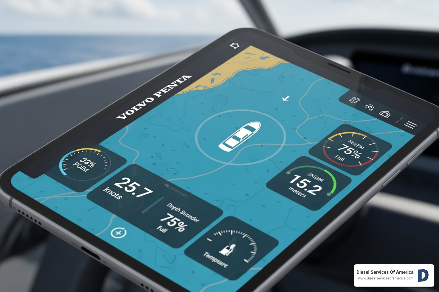 of the Volvo Penta Connect app on a smartphone or tablet - Volvo Penta technical support