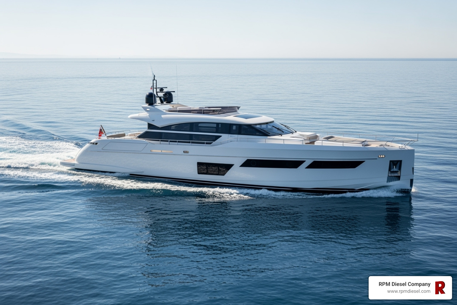 smooth-running yacht on the water - Diesel engine tune up