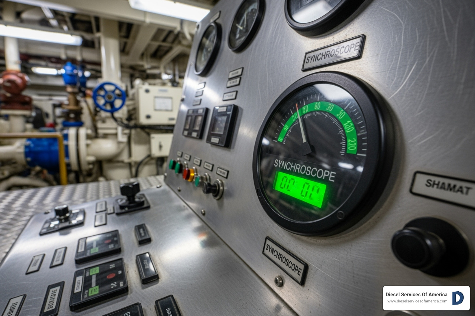 synchroscope on control panel - auxiliary engine