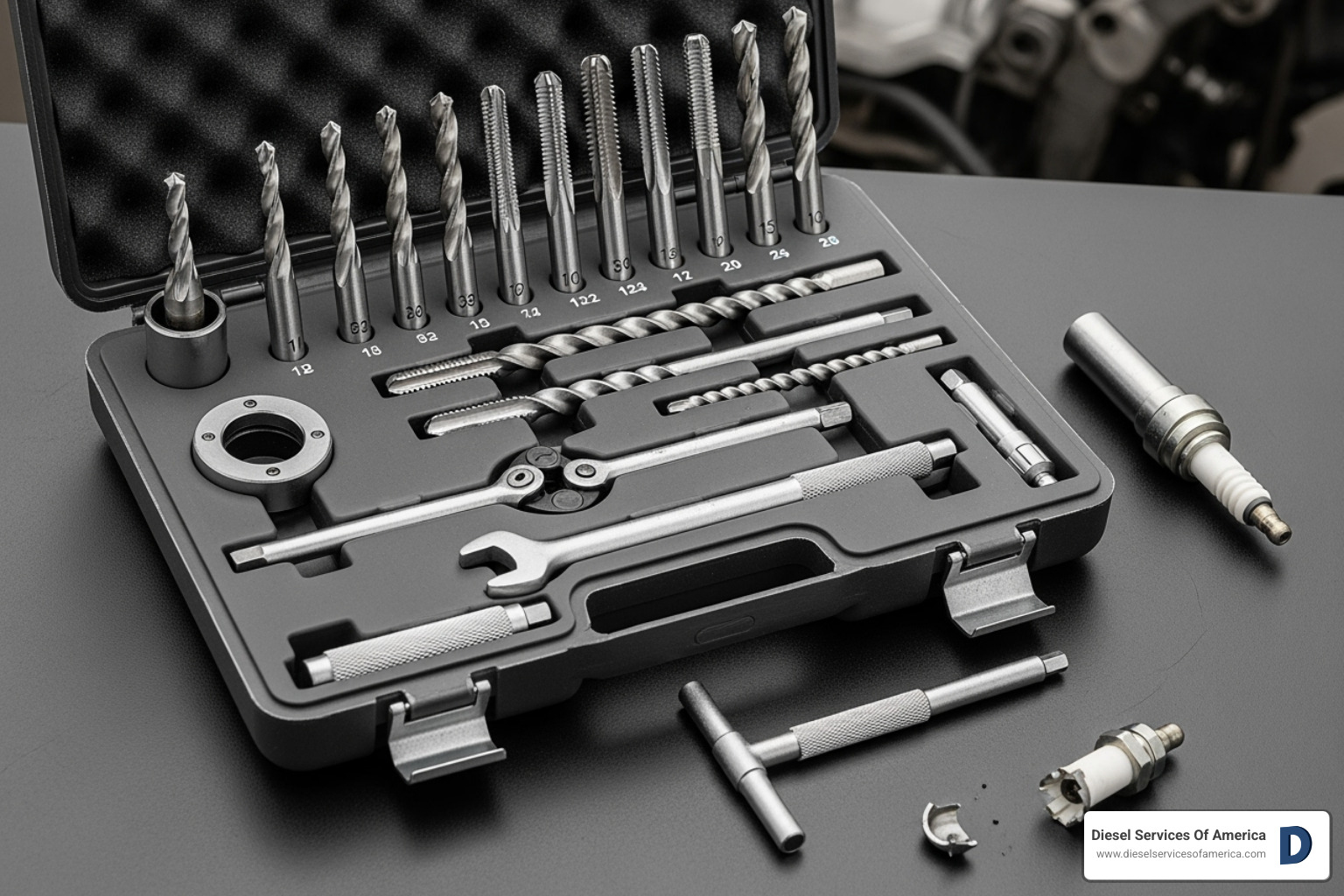 Specialized tool for removing a broken glow plug tip - Diesel engine glow plug replacement