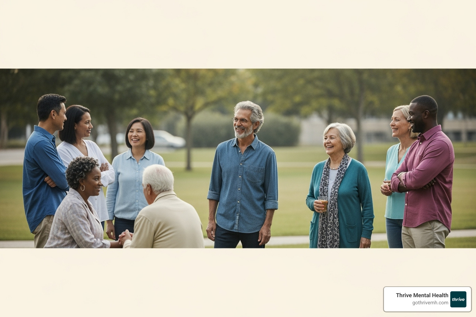 A diverse group of people in a community setting - Central Florida counseling services