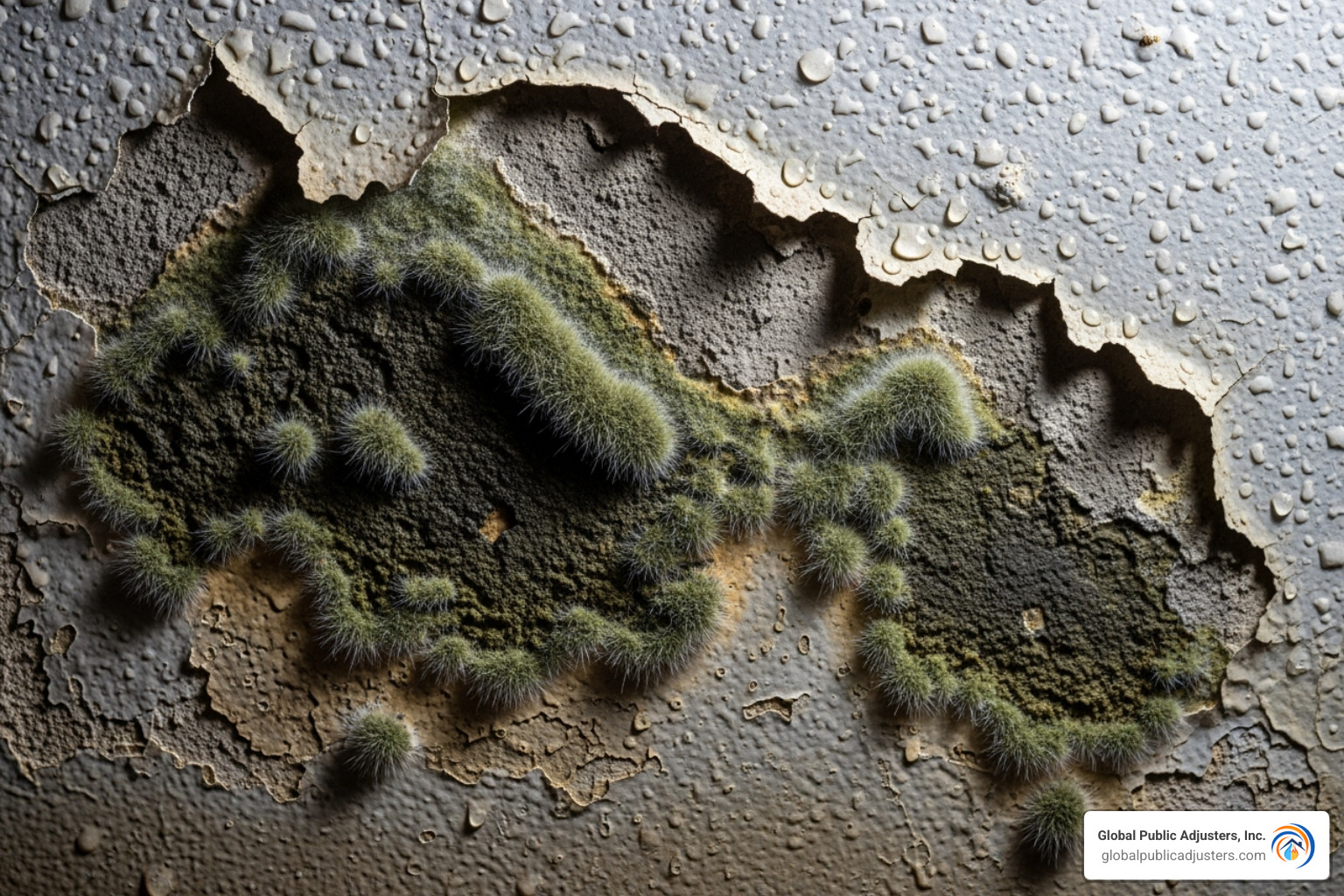 of mold starting to grow on a damp wall - 24 7 flood response