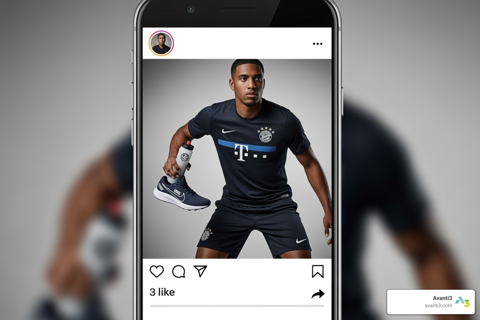 branded social media post with athlete partnership - social media and sports